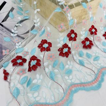 Fresh Summer  Aqua Nylon Mesh Embroidery Fabric