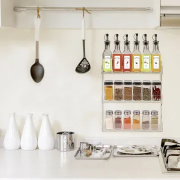 Wall Mounted Clear Acrylic Spice Display Rack