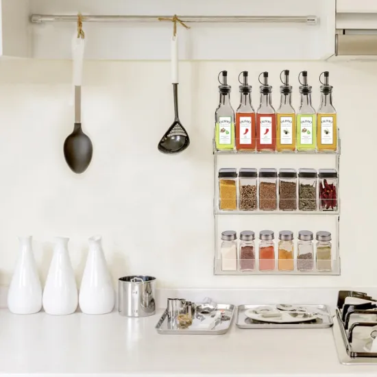 Wall Mounted Clear Acrylic Spice Display Rack