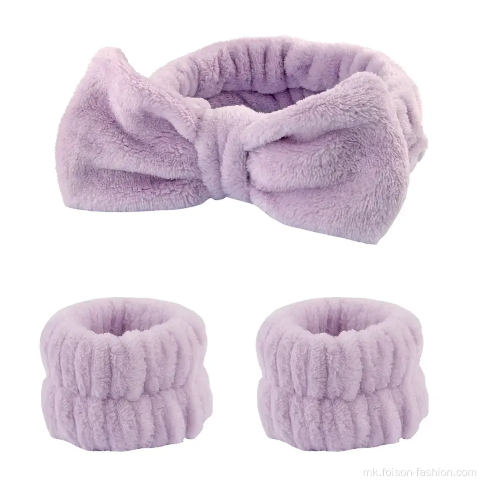 Лента за коса за миење лице со машна