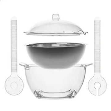 Multi-Use Food Grade Stainless Steel Salad Bowl Set with Lid and Utensils