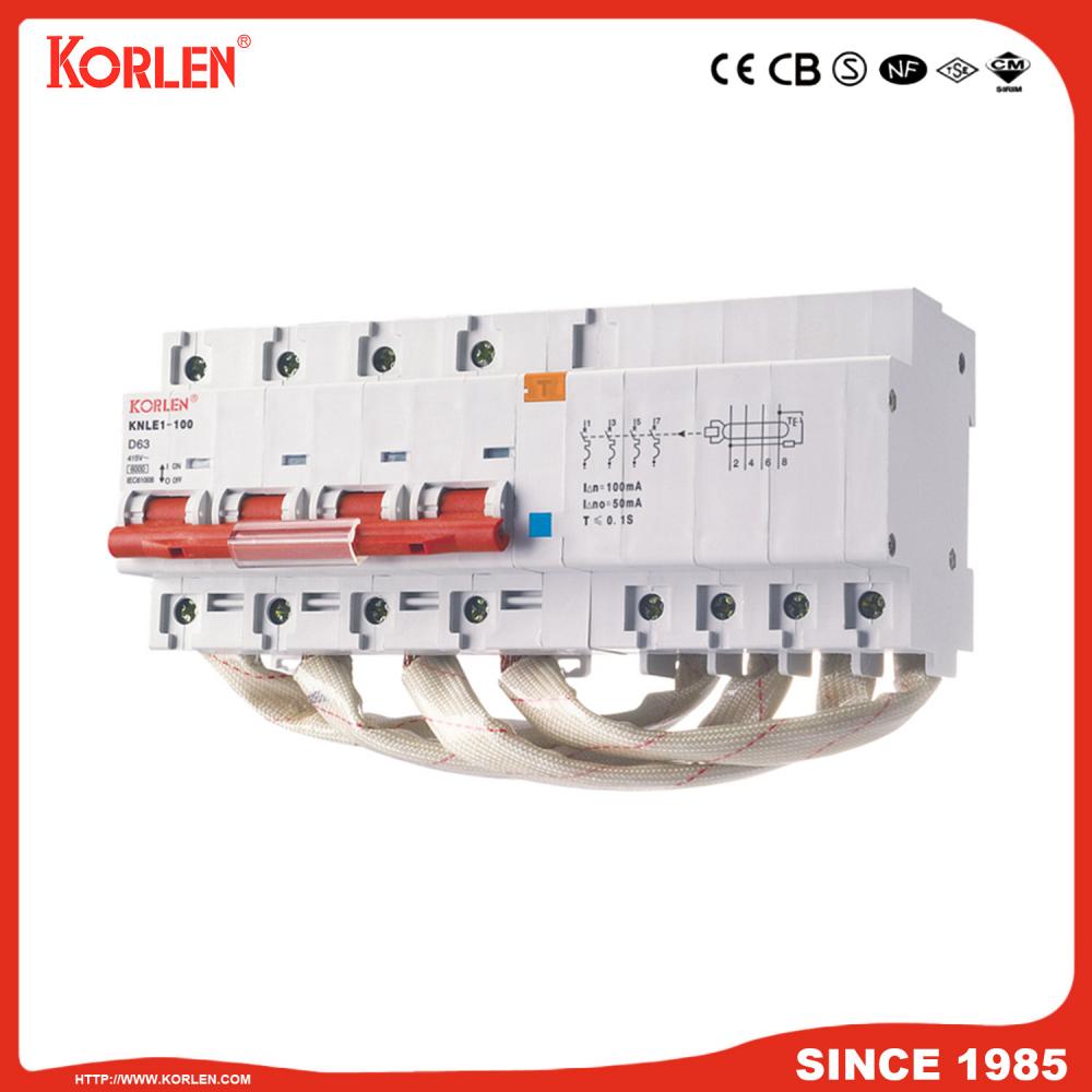 Residual Current Circuit Breaker RCBO KNLE1-100 CE 3P