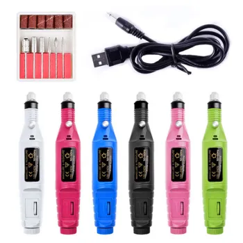 Portable Mini Electric Nail Drill Kit with Sanding Bits