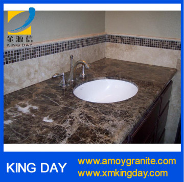 Dark Emperador vanity top with sink