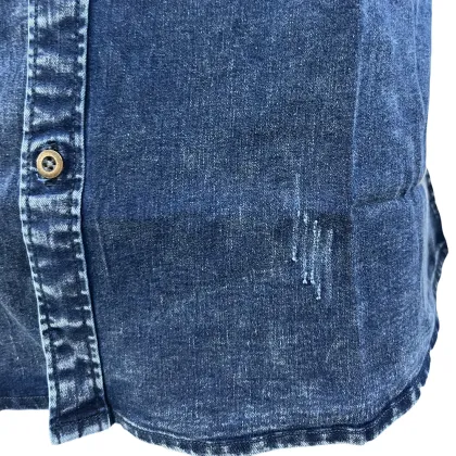 Men's Retro Two Pocket Work Wear Denim Shirt