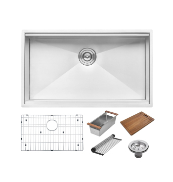 Dasen DS1118B 30x18 Stainless Steel Round Drainer Single Bowl Undermount Kitchen Sink - North America Hot Sale