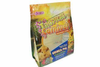 Flexible Dog Food Packaging Quad Seal Pouch with Zipper , H