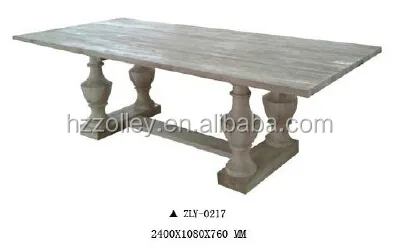 Classic French Style Solid Wood Rectangle Dining Table