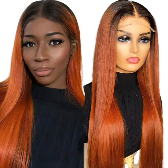 Remy Glueless Full Lace Frontal Wig Ombre Human Hair Wigs PrePlucked Cuticle Aligned Brazilian Highlight Color Lace Front Wigs