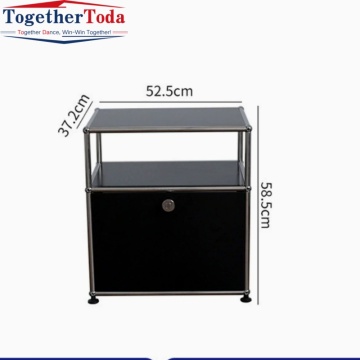 Lemari Penyimpanan Modular Minimalis Serbaguna dengan Rak Atas Terbuka &amp; Pintu Dapat Dikunci untuk Kamar Tidur Rumah Ruang Tamu