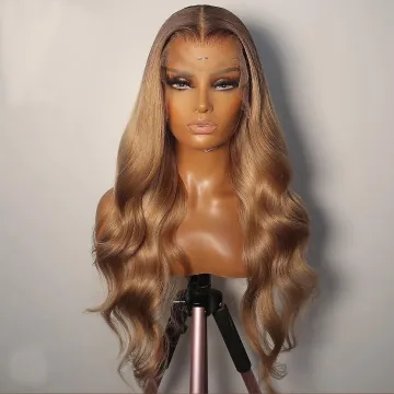 Joywigs Ombre Honey Blonde Color Frontal Wig: Human Hair Wave and Straight Full Hair Lace Wig
