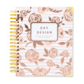 Spiral Gold Foil Notebook Journal With Planner Divider