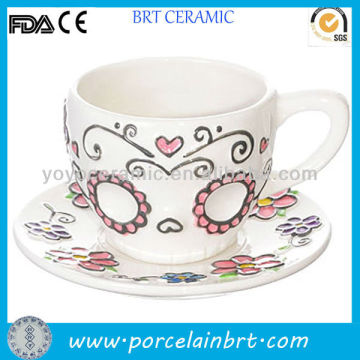 Ceramic cup and saucer set factory promotive gift