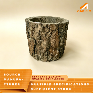 Γλάστρα Tall Cylinder Imitation Bark Eco Cement Planter Pot