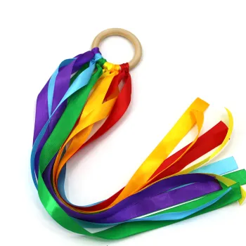 Rainbow Hand Ribbon Kite Wind Wand: The Montessori Educational Toy for Infants
