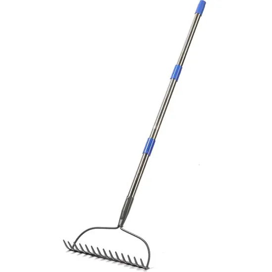 High-Quality Stainless Steel Garden Rake: A Must-Have Farm Tool for Soil Loosening and Lawn Leveling