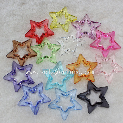 Transparent Acrylic Star Beads with Circle Star in Middle