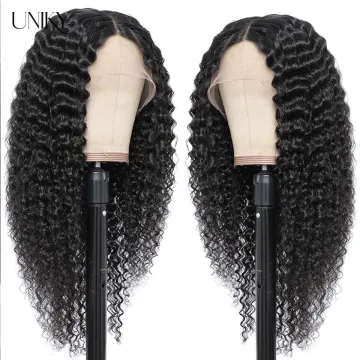 Uniky Wholesale Deep Wave HD Full Lace Wigs Human Hair Lace Front Peruvian Virgin Hair 360 Lace Front Wigs for Black Women