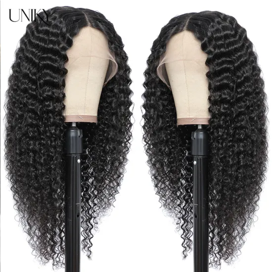 Uniky Wholesale Deep Wave HD Full Lace Wigs Human Hair Lace Front Peruvian Virgin Hair 360 Lace Front Wigs for Black Women