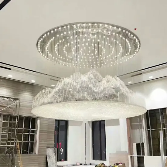 Modern Indoor Design: Hotel Lobby, Villa Ballroom, and Exhibition Hall Decoration with Crystal Mountain Chandelier