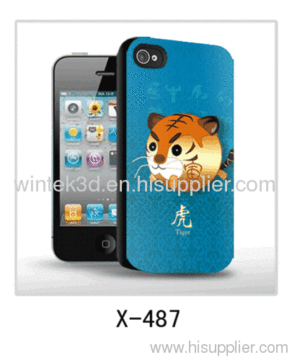 Tiger Picture Mobile Phone 3d Cover Tiger Picture,for Iphone4 Use,with 3d Picture,pc Case,rubber Coated 