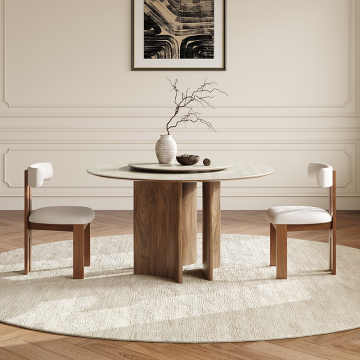Retro Modern Solid Wood Dining Table and Chair Set