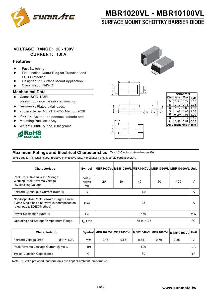MBR1020VL - MBR10100VL0000