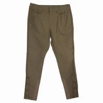Women's Pants with Suede Fabric on the Side of the Legs