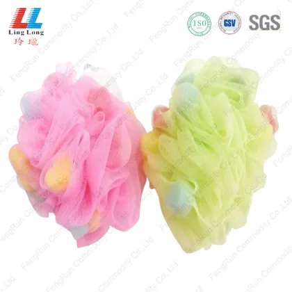 baby bath flower bubble mesh sponge
