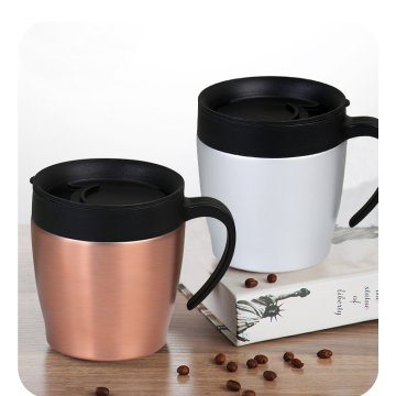 Insulated Stainless Steel Coffee Mugs Handle Lid