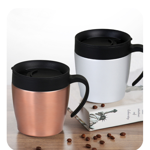 Insulated Stainless Steel Coffee Mugs Handle Lid