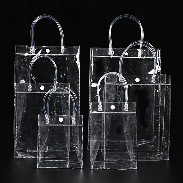 Low MOQ Pvc Handle Clear Waterproof Cosmetic Bag