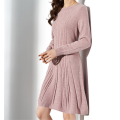 Women's Long Sleeve Knitted Crewneck Dress