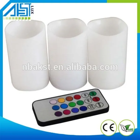 2015 hot sale Multi-color changing remote control led candle