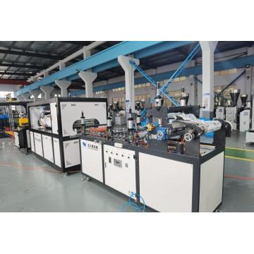 Plastic ceiling panel extrusion line with laminating machine