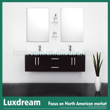 Double Ceramic Sink Bathroom Cabinet with 4 drawers - Espresso