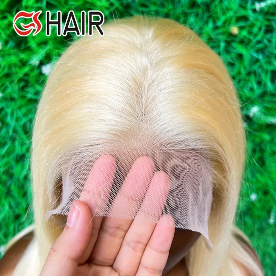 Affordable GS 613 Lace Frontal Wigs: Brazilian Hair with Transparent Swiss Lace for Black Women - 13x4 Blonde Bob Wigs