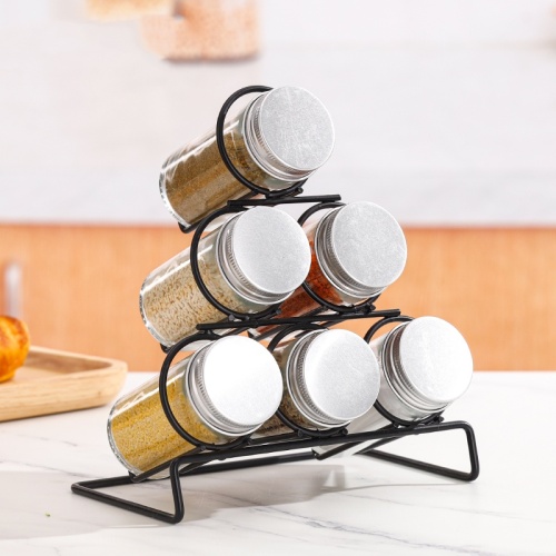 Jarros de tempero combinar: garrafas de pimenta de vidro de bambu e potes de tempero