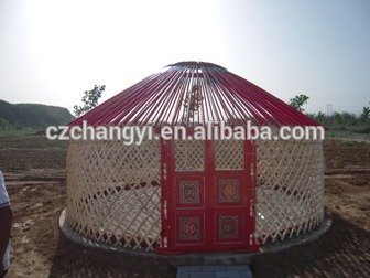 2015 Fashionable Bamboo Yurt Tent, Metal Structure House Mongolian Yurt Tent