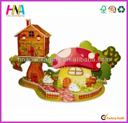 Mushroom house 3D jigsaw puzzle model