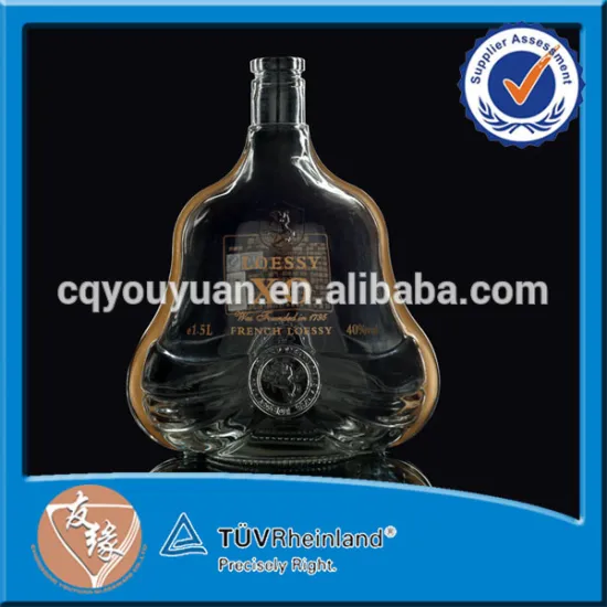 Wholesale 1500ML Flint Glass Xo Bottle Melted Wine Glass Bottle