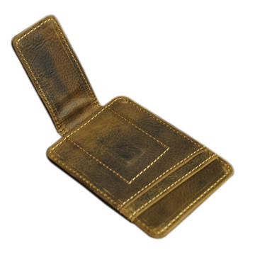 Boshiho crazy horse leather wallet to clips