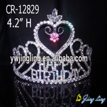 Wholesale Heart Shape Rhinestone Pageant Crowns For Sale