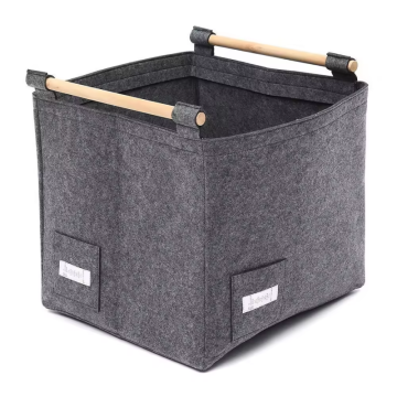 Custom Logo Wholesale Foldable Felt Fabric Storage Baskets