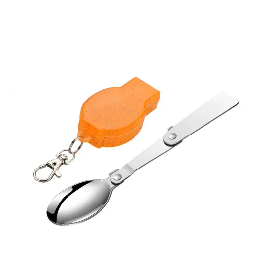 Portable 304 Stainless Steel Cutlery Set: Folding Fork, Spoon, and Soup Spoon for Outdoor Travel