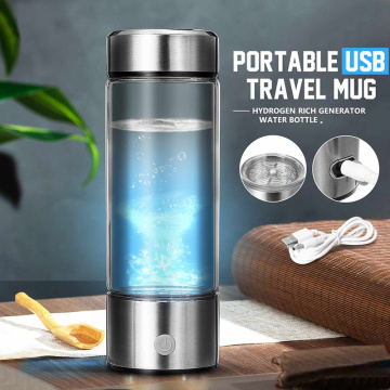 3mins Portable Hydrogen-Rich Water Cup Ionizer Maker/Generator Super Antioxidants ORP Hydrogen Bottle 400ml Rechargeable