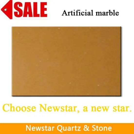 Newstar polished cheap yellow artificial stone wall