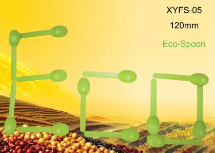 Biodegradable disposable green cheese spoon yogurt spoon