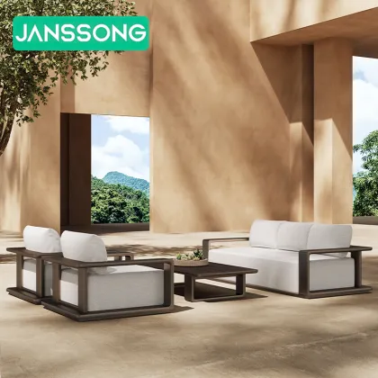 Modern Villa Courtyard: Waterproof Metal Outdoor Furniture Set