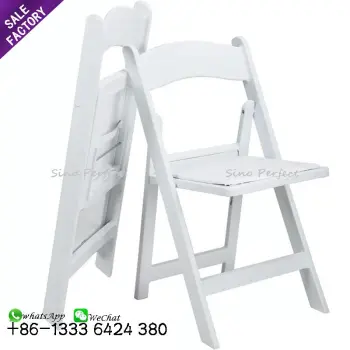 Sinoperfect Cheap Portable White Plastic Resin Folding Chairs for Weddings and Events
